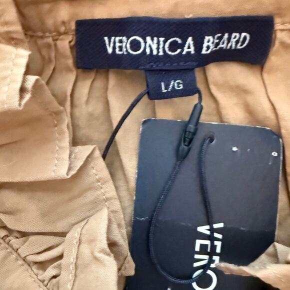 Veronica Beard NWT ($268) | tan khaki Calisto cotton button up blouse shirt | L - Picture 5 of 6